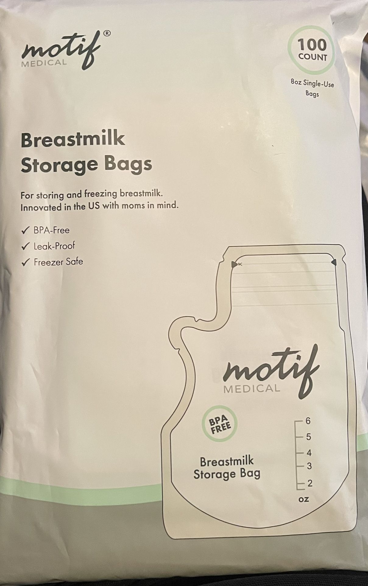 100 Count Motif Breast Milk Storage Bags