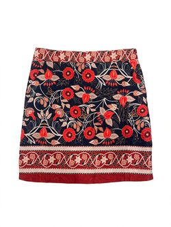 Moving Sale - Floral Ethnic Print Barrel Mini Skirt