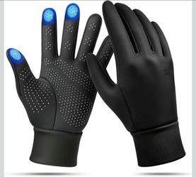 Lightweight Thermal Plush-Lined Glove Liners for Cold Weather with Touch Screen Fingers