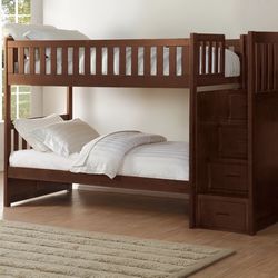 Twin Over Twin Step Bunk Bed (new)