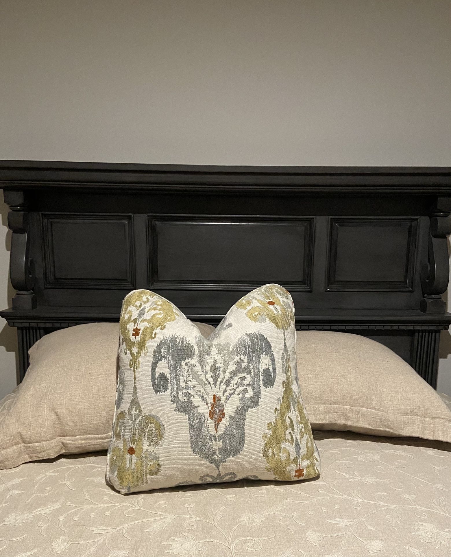 Custom 20” Ikat pillow Decorative/Throw Pillow. Down Insert 