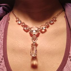 Kate Spade Rose Gold Crystal Cascade Necklace 