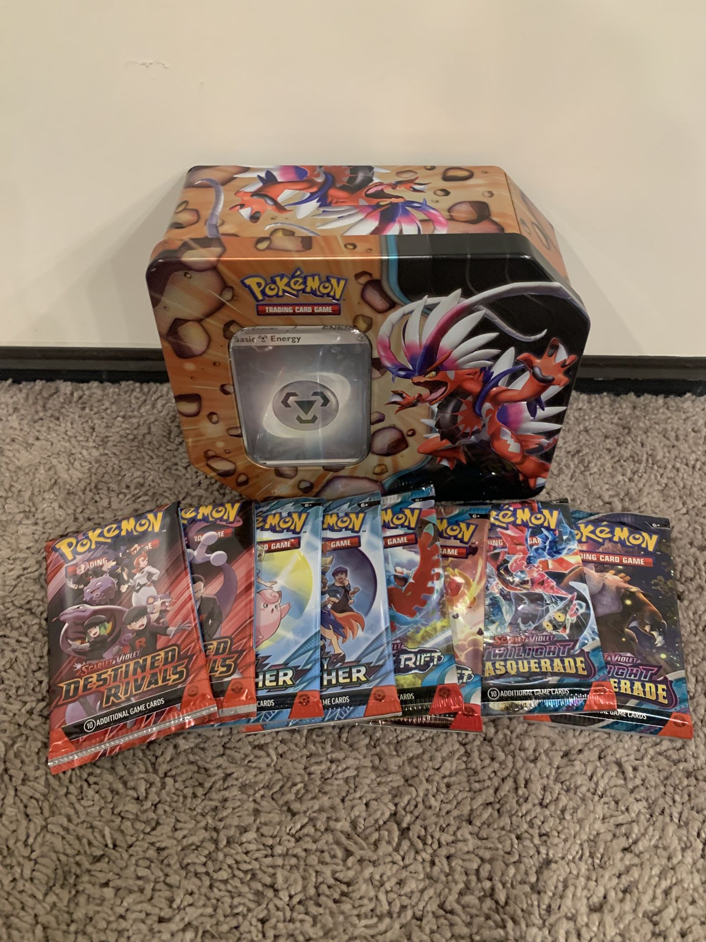 Pokemon - Booster Packs + Tin - $50