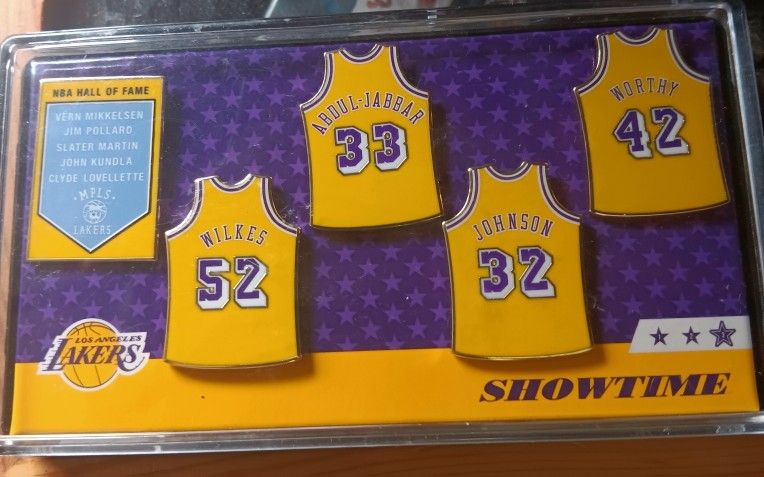 LA Lakers Retired Jersey 5-Pin Set