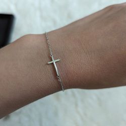 S925 Silver Cross Anklet And Bracelet (2) Certified From Taiwan
