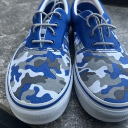 Vans Camo Blue Sneakers Youth Size 5.5