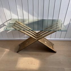 Modern Contemporary Glass Top Console Table | Entryway or Sofa Table