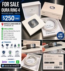 Oura Ring 4 – Brushed Silver – Size 10