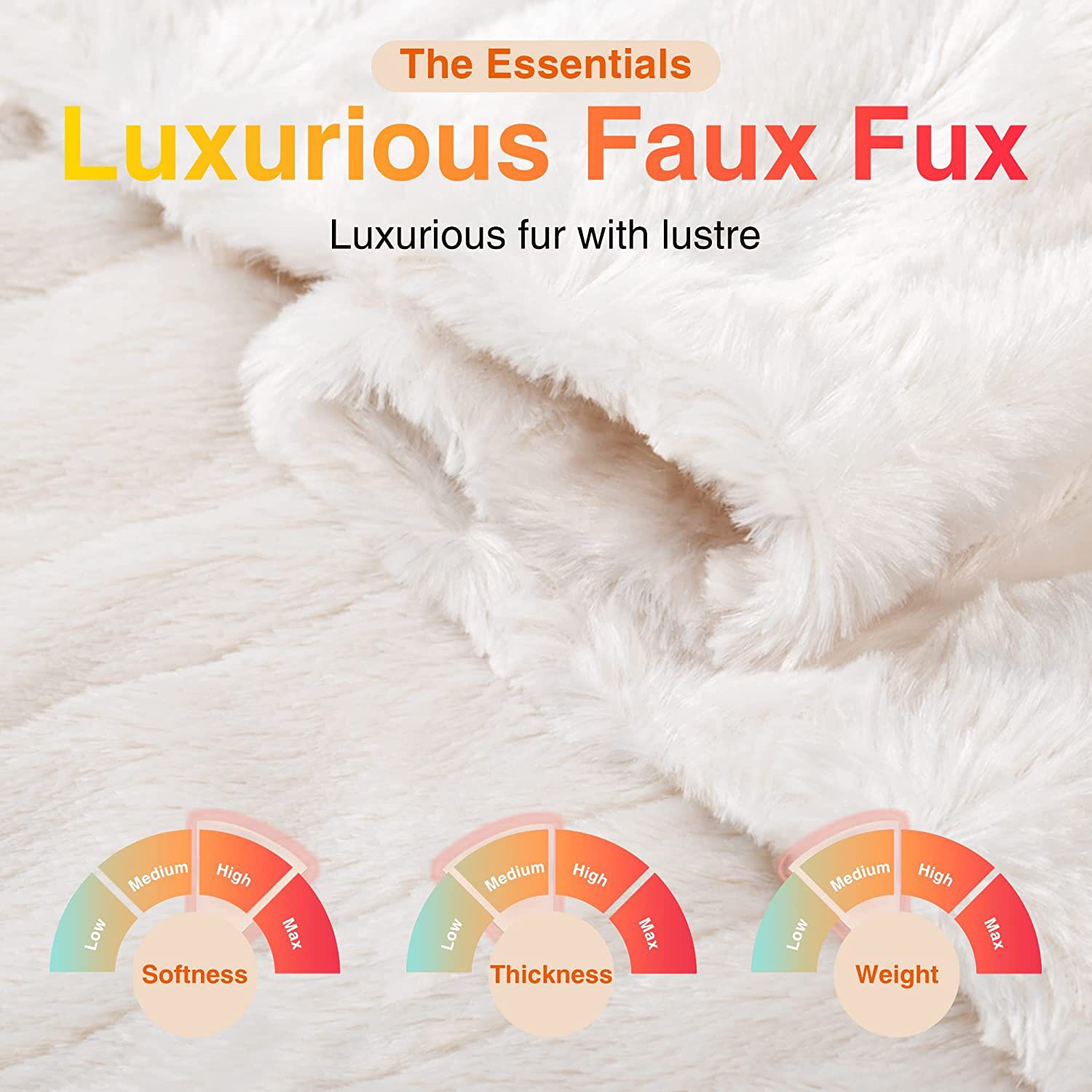 Electric Heated Throw Blanket, Soft Faux Fur Fast Heating Blanket, 4 Heating Levels & 4 Hours Auto Off (50"x 60"), Machine Washable, Over-Heat Protect