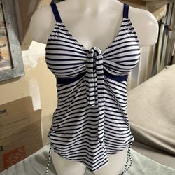 Halter Top Blue And White Stripes Medium 