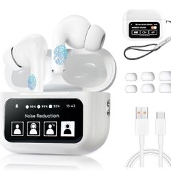 ANC Touch Screen Earbuds, Wireless Earbuds, ANC Earbuds Noise Cancelling Earbuds, Noise Cancelling in Ear Bluetooth 5.4 Earbuds, Bluetooth Earbuds wit