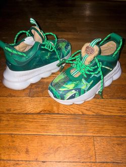 Versace Chain Reaction Sneakers Green Jungle Print