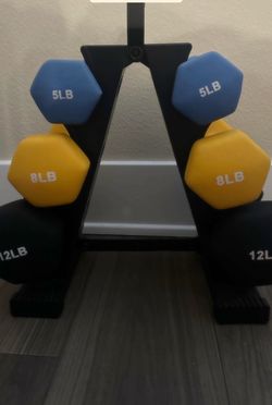 Dumbbell Set with Rack 5, 8, 12 LB