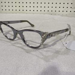 Vintage 50s Tura Gold Cat Eye Sunglasses or Eyeglasses Frame Rhinestones
