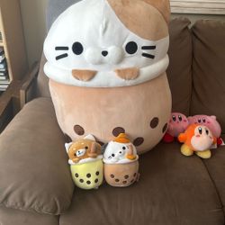 XXL Boba Cup Cat Plush