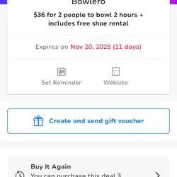 Groupon Lucky Strike Bowling voucher Discount expiring Nov 20th! For 2 Or 6 People 2 Hours And Free Shoe Rentals for Any Lucky Strike Bowling Location