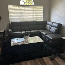 Gray Leather Couch