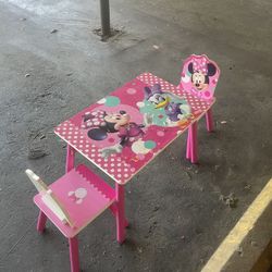 Minnie, Mouse Table And Chairs