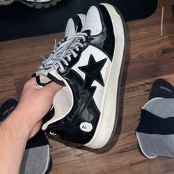 OG Patent Leather Black/White Bapestas NO BOX