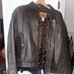 St. john’s bay authentic brown leather jacket 