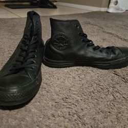 Men's 8.5 Leather High Tops Converse