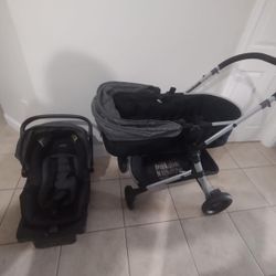 baby stroller plus car seat with safety base