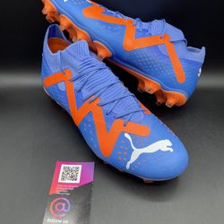 New Puma Future Match AG/FG Soccer Cleats Blue Orange Womens Size 11 / Fits Mens 9.5