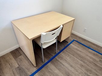 Office Computer Desk Table Wood Beige Brown