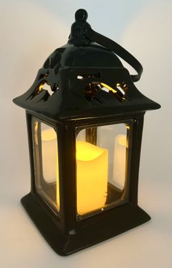 Lighted Ceramic Halloween Lantern