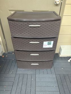 Sterilite 4-Drawer Plastic Storage Cabinet - Brown