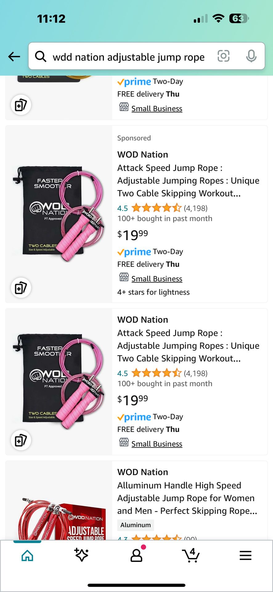 WOD Attack speed Jump Rope-Pink
