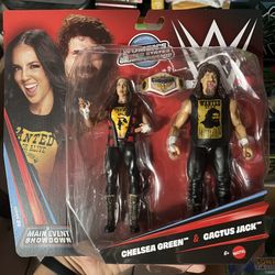 WWE Main Event Showdown Chelsea Green Cactus Jack Wrestling Action Figures 2026