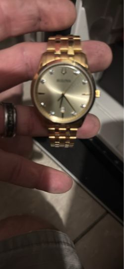 Bulova Gold-Tone Diamond Accent Watch