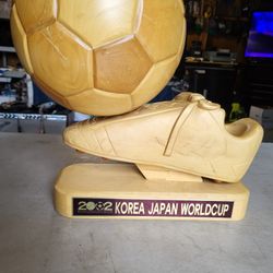 FIFA World Cup Soccer 2002 Korea VS Japan Rare Wooden Trophy