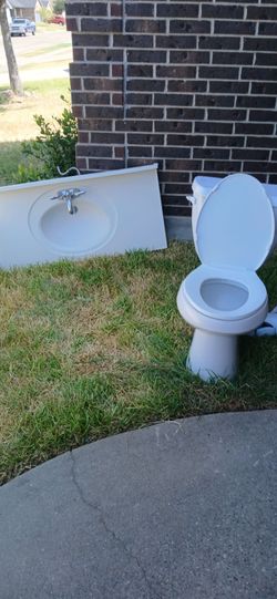Sink and Toilet.  White . Great condition.