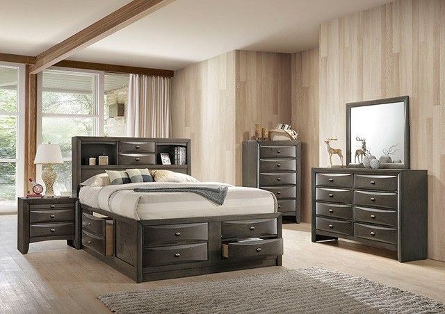 Brand New Grey 4pc Queen Bedroom Set (Available In Eastern King)