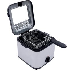 Deep Fryer with Frying Baskets Professional Style 2.5L Electric Deep Fryer 110V 1000W Stainless Steel Chicken Electric Deeps Fryers for Fried Chicken,