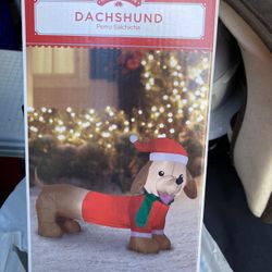 Dachund Dog Christmas Blow Up