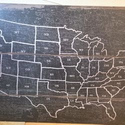 Wall Hanging Map House Decor Picture Rustic Farmhouse