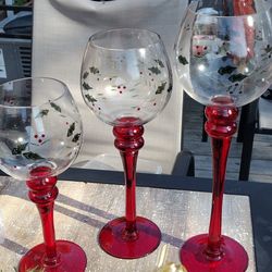 3 Festive Candle Holders