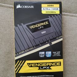 CORSAIR Vengeance LPX 64GB (4x16GB) DDR4 3200 (PC4-25600) C16 1.35V Desktop Memory - Black