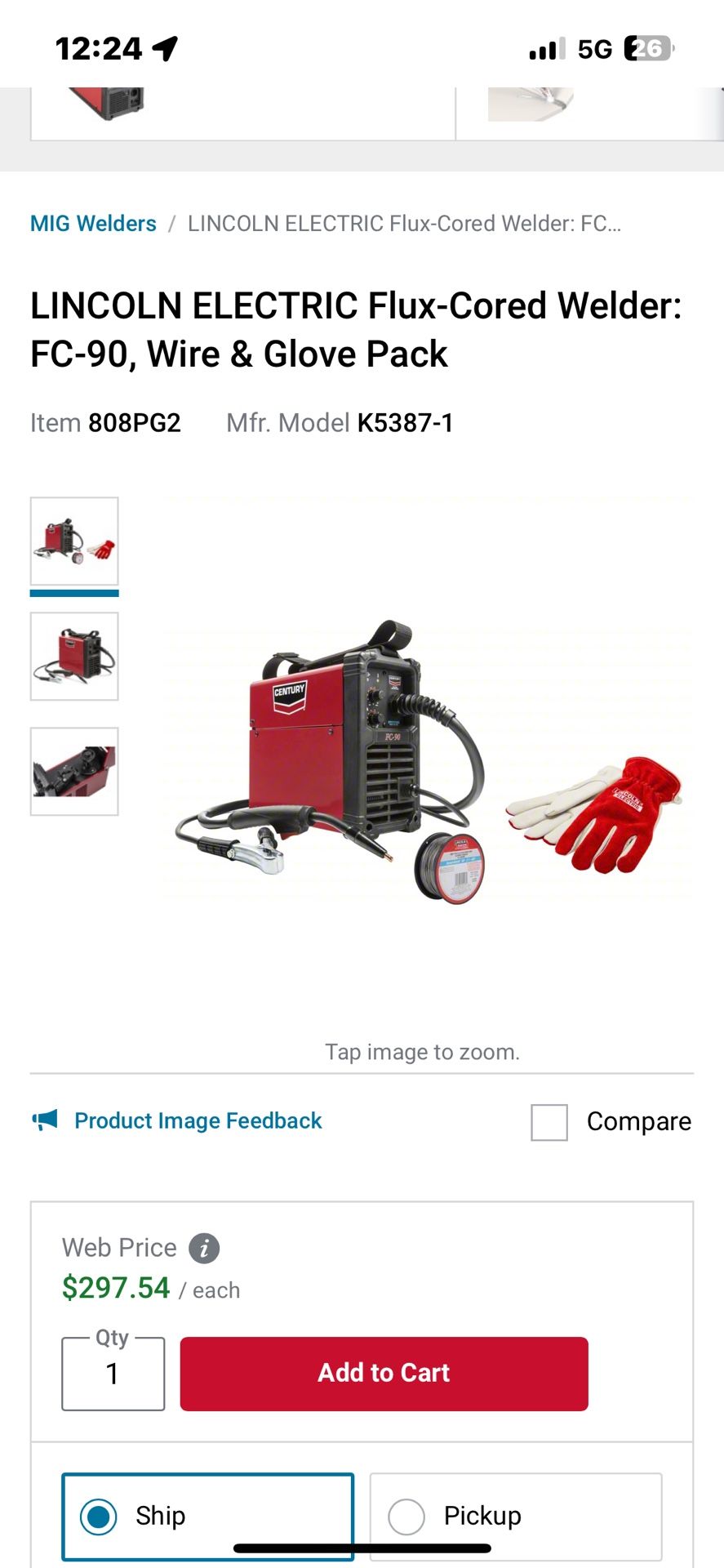 Welders LINCOLN ELECTRIC Flux-Cored Welder: FC… LINCOLN ELECTRIC Flux-Cored Welder: FC-90,