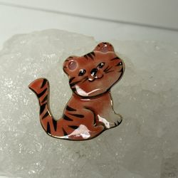 Beautiful Ceramic Cat Brooch