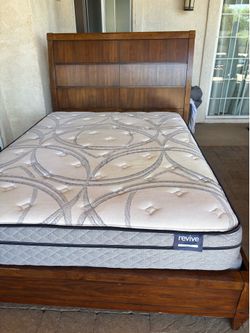 Queen bed frame and mattress