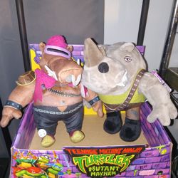 TMNT Bebop & Rocksteady Plushies(NEW WITH TAGS)