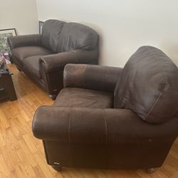 Natuzzi Leather Couch Set