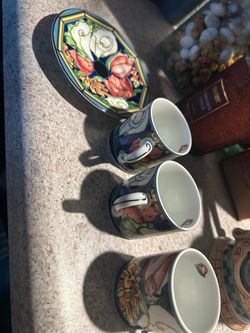 Rare, expensive, limited edition Turkish style coffee cups and plate