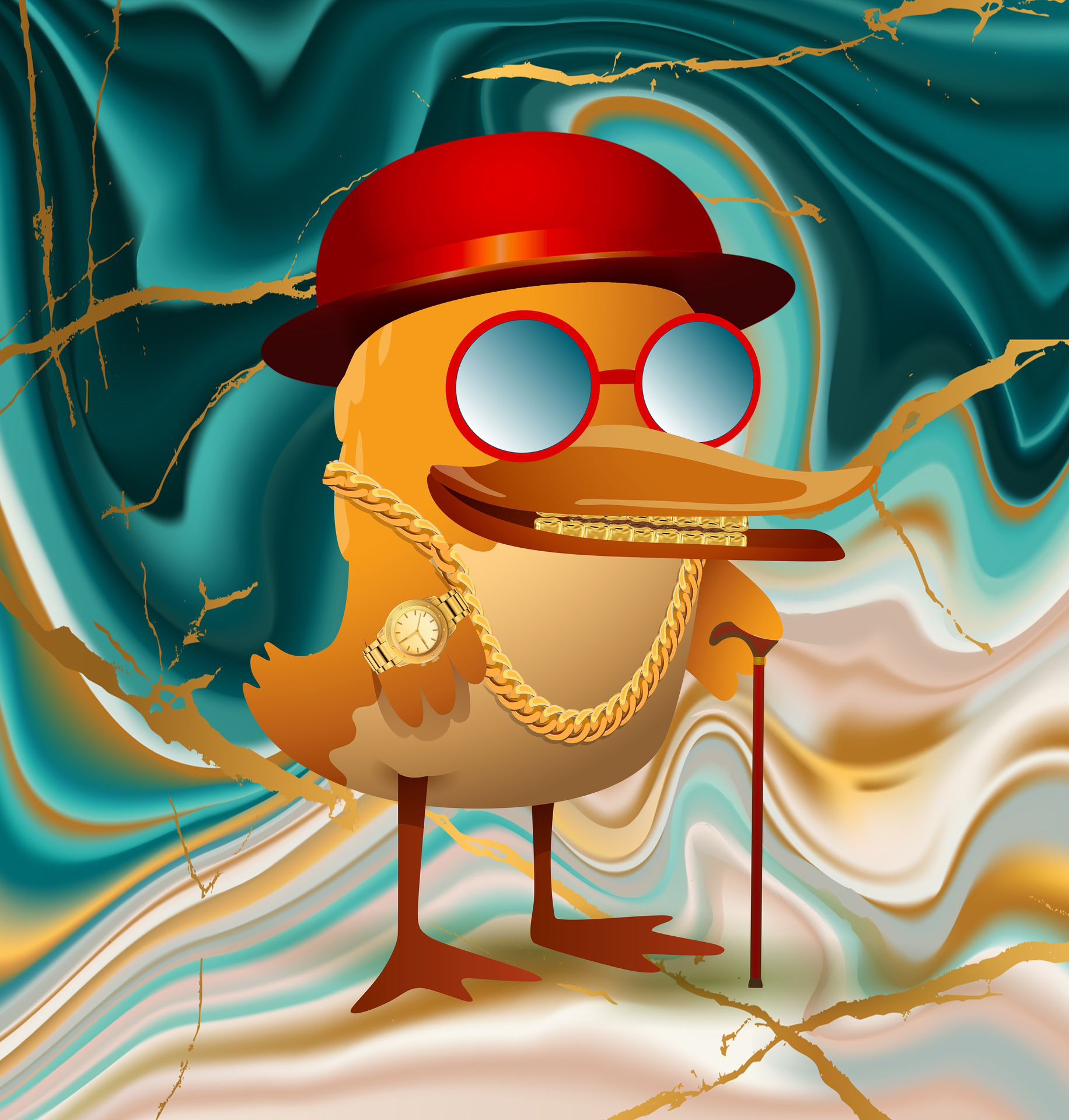 Drippy Birdz Framed Art 16”x32”