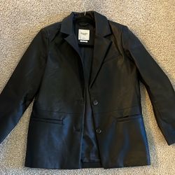 Abercrombie And Fitch Vegan Leather Blazer