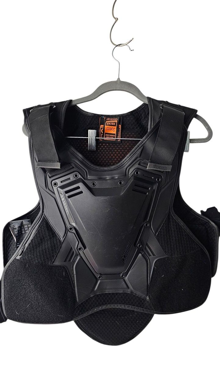 2024 Icon Field Armor 3 Men's Street Motorcycle Black/Stealth Vest - Size 2XL-3X